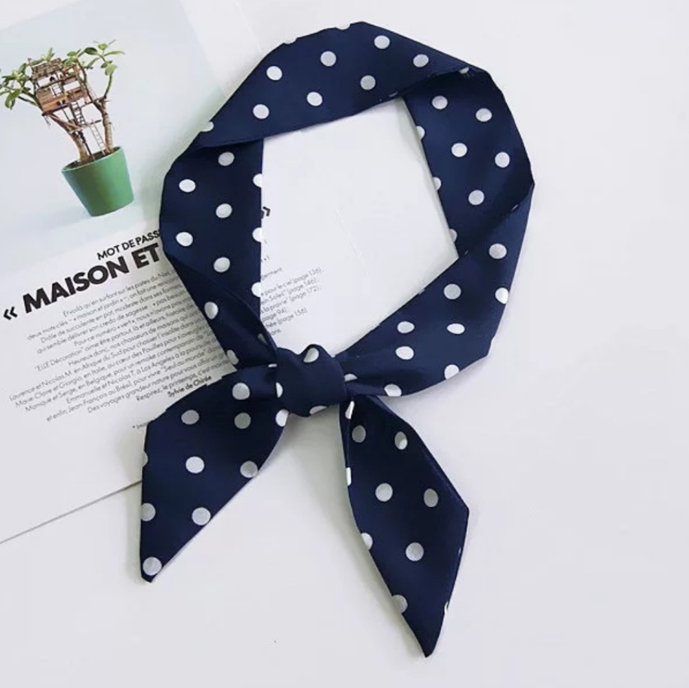 Silky Retro Pinup Scarf For Head Neck Bag